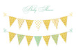 Cute glamour vintage golden glitter bunting flags for your decoration