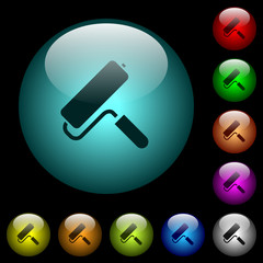 Poster - Paint roller icons in color illuminated glass buttons