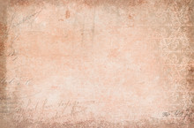 Vintage Antique Texture, Soft Rose Colored With Nostalgia Ornaments And Calligraphy