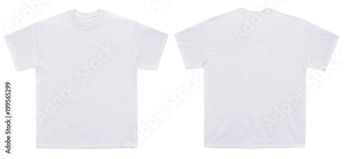Cuadros en Lienzo Blank T Shirt color white template front and back view on white background