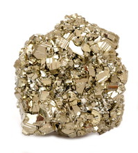 A Cluster Of Golden Pyrite Crystals, Also Known As Fool’s Gold.