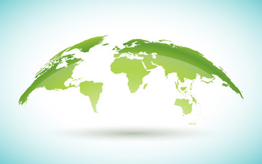 Wall Mural - World map design on white background on environment concept. Earth illustration with continents. Vector graphic for banner, poster or greeting card.