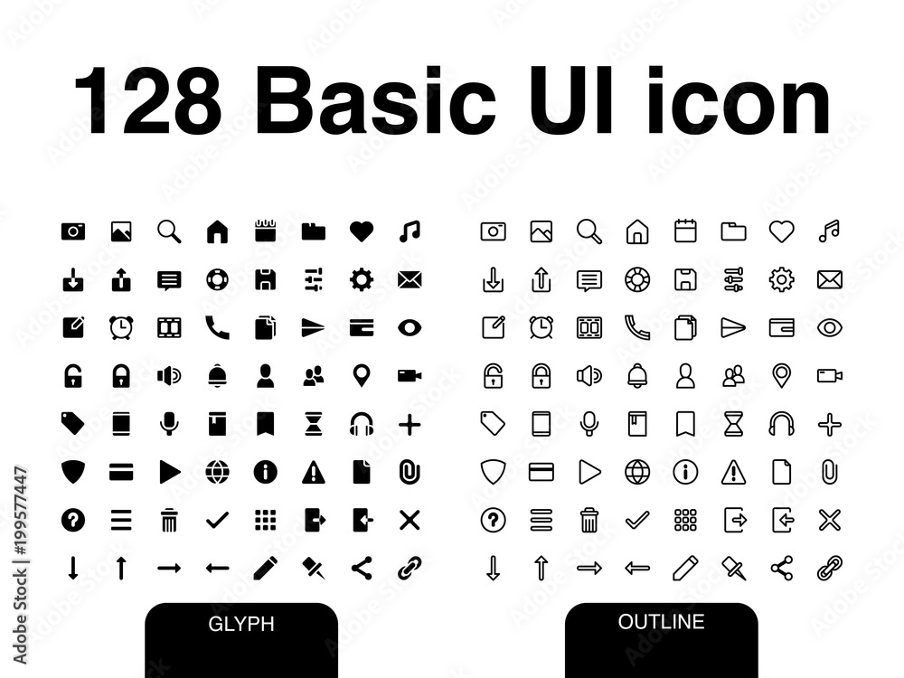 Basic UI icon Stock Vector | Adobe Stock