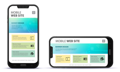 Wall Mural - responsive web site design with mobile phone screen