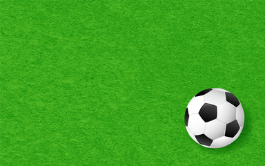 Sticker - Soccer background illustration. Football on green grass texture background.