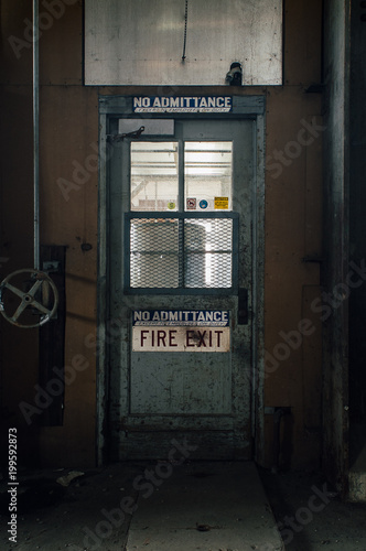 Steel Fire Door With Vintage Signs Abandoned Indiana Army