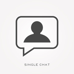 Poster - Silhouette icon single chat