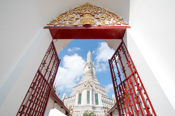 Wall Mural - Wat Arun temple, one of landmark Chao Phraya river in Bangkok Thailand.