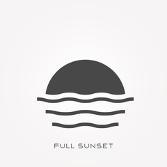 Wall Mural - Silhouette icon full sunset