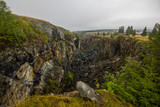 Fototapeta Natura - Mining technology ore collapsed zone huge cavern