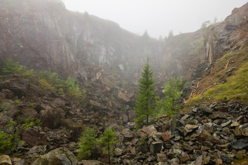 Mining technology ore mine shaft huge cavern collapsed zone