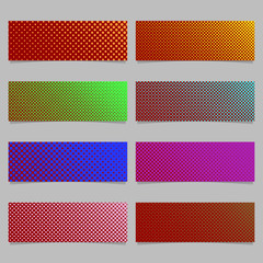Wall Mural - color abstract halftone dot pattern banner background template design set - horizontal rectangle vec