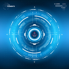 Wall Mural - Futuristic Sci-Fi HUD Circle Element. Abstract Creative Design Background. Virtual Reality