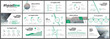 Green presentation templates elements on a white background.