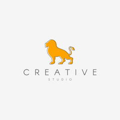 Wall Mural - Lion logo. Linear logo, in the form of a Lion.