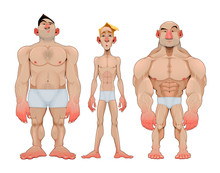 Three Types Of Caricatural Male Anatomies