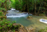 Fototapeta Łazienka - Beautiful Huay Mae Kamin Waterfall in Khuean Srinagarindra National Park, Kanchanaburi Province. Thailand