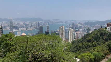 Canvas Print - Victoria Peak, Hong Kong  - March 31, 2018 : Hong Kong city view from the peak