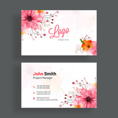 Wall Mural - Horizontal business card with front and back presentation.