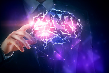 Wall Mural - artificial intelligence and sicnec concept