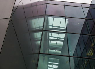 Poster - The glass architecture in city against a sky