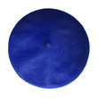 Navy blue beret French hat top view isolated on white