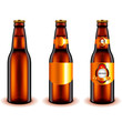 Dark beer bottle design 3d realistic vector