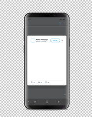 Poster - Modern smartphone template with social media post template isolated on white