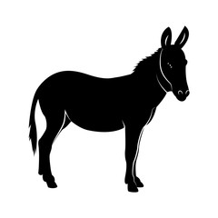 Wall Mural - Vector image of silhouette of donkey