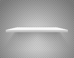 Poster - White shelf isolated on transparent background. Layered illustration