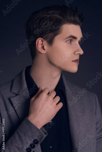 Young Handsome Man In Coat Portrait Of Fashionable Well Dressed