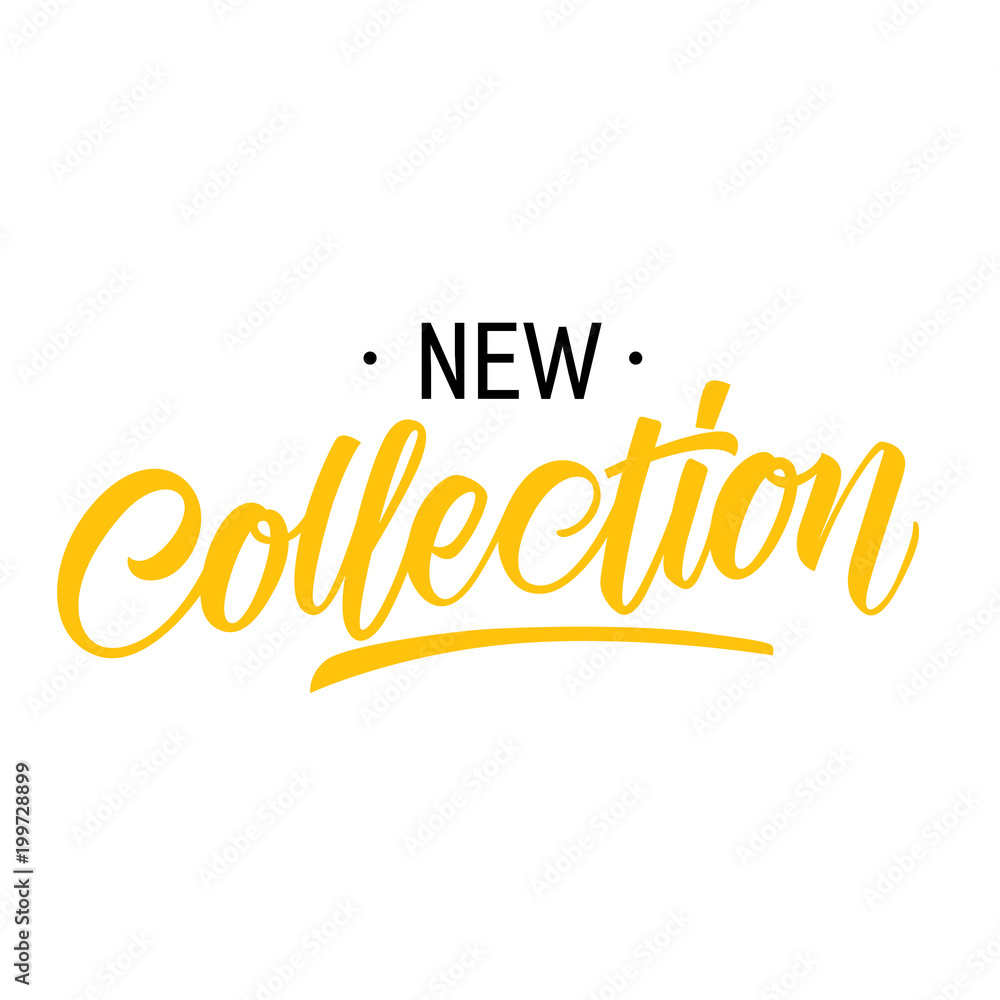 New collection poster template. Calligraphic inscription can be used ...