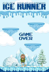 Wall Mural - Ice Runner Game Element