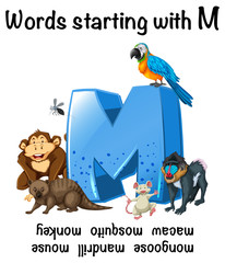 Sticker - English words starting with M illustration