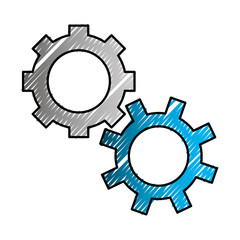 Wall Mural - gears mechanical cogwheel work icon vector illustration