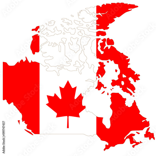 カナダ地図と国旗 Adobe Stock でこのストックイラストを購入して 類似のイラストをさらに検索 Adobe Stock