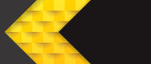 Yellow And Black Abstract Background Vector With Blank Space For Text.