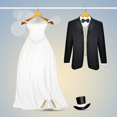 Sticker - the clothes for the bride and groom