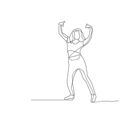 Wall Mural - vector, isolated sketch of a girl dancing a dance