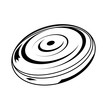 Black design of a frisbee