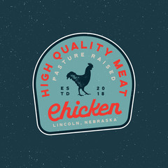 Poster - premium fresh chicken meat label. vector illustration