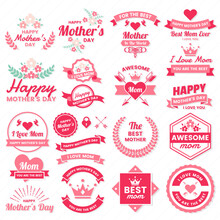 Mother Day Vector Label For Banner