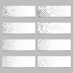 Abstract geometrical diagonal rounded square mosaic pattern banner background set