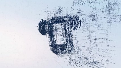 Wall Mural - logo of phone, loop news animation. intro energetic action of abstract call