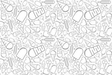 Wall Mural - Vector Ice cream pattern. Ice cream seamless background