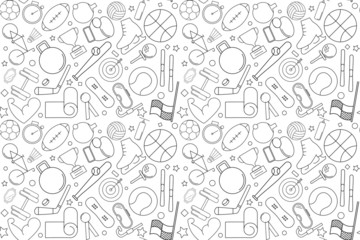 Sticker - Vector sport pattern. Sport seamless background