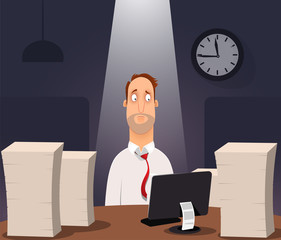 Office worker working on computer