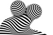 Black white 3d line distortion illusion