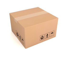 Canvas Print - blank cardboard box concept  3d illustration