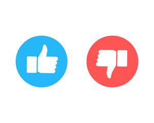 Wall Mural - like and dislike icons collection set. thumbs up and thumbs down. modern graphic elements for web ba